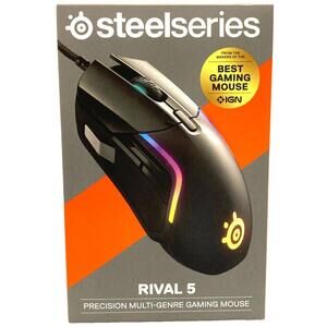 SteelSeries Rival 5 Wired Gaming Mouse w/RGB lighting, Black 62551